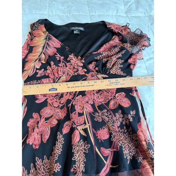 Johnathan Martin silk babydoll Floral Tie Top M  Whimsigoth Y2K Romantic fairy - Picture 7 of 11